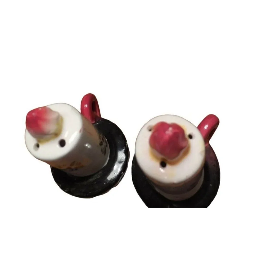 Ceramic Candle-Shaped Salt & Pepper Shakers Japan Vintage